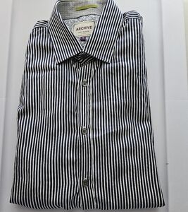 Ted Baker London Archive Men's Blue Striped French Cuff Button-Up Shirt Size 16